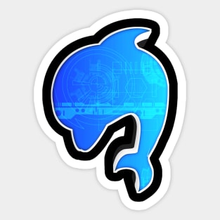 Futuristic Blue Dolphin Sticker